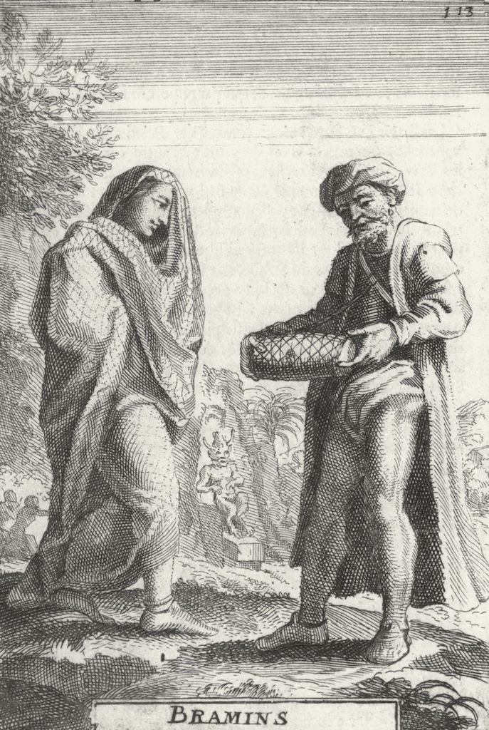 INDIA. Brahmins 1683 old antique vintage print picture